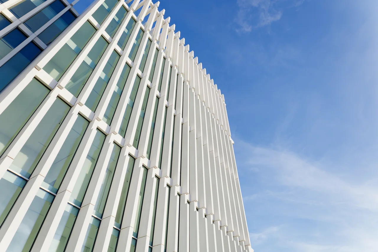 Modern vertical façade of the Royal Treasure Museum at Ajuda Palace