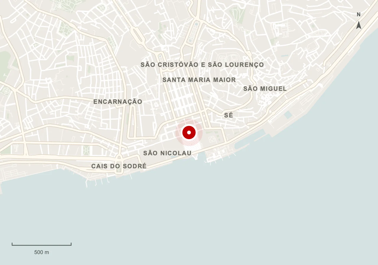 Mapa de Arco da Rua Augusta em Lisboa