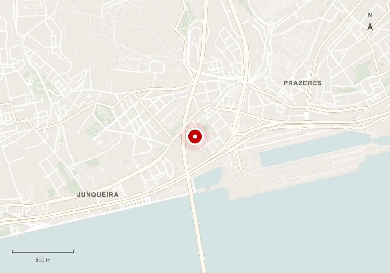Map showing LX Factory in Lisbon