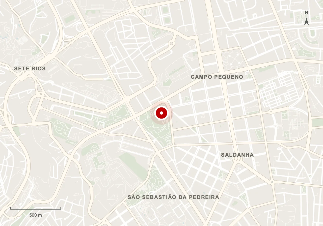 Map showing Calouste Gulbenkian Museum in Lisbon