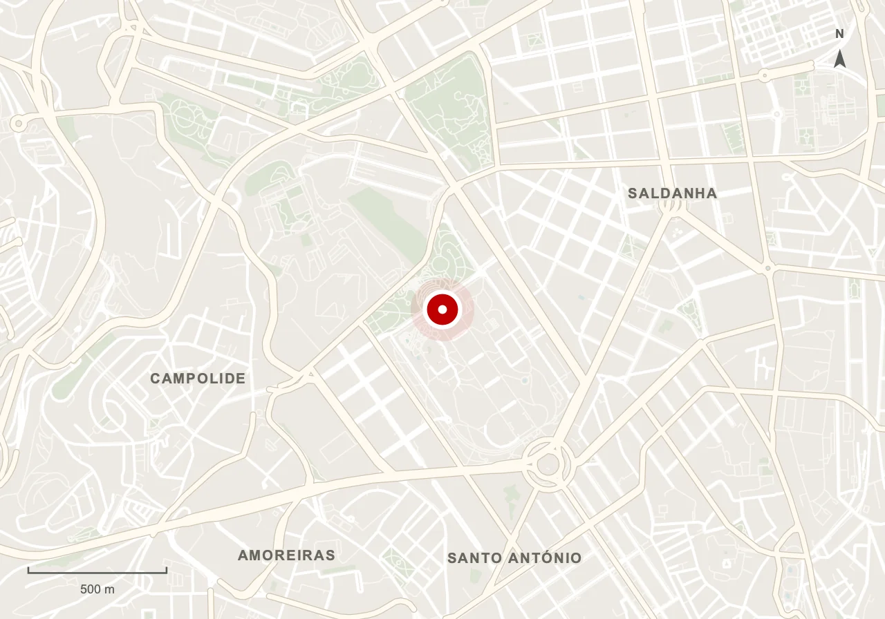Mapa da zona de referência de Parque Eduardo VII em Lisboa